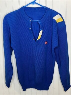 Vintage Maser Knit Sweater with Contrasting Patch Detail Small